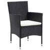 Maison Exclusive - Ensemble à dîner de jardin avec coussins 5 pcs poly rotin noir