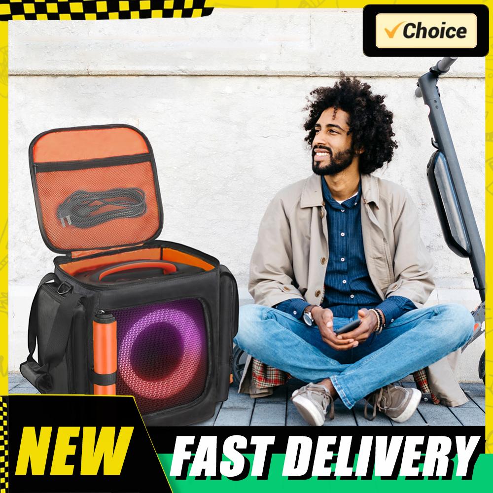 Storage Case for JBL Partybox Encore Essential 2 Speaker Multifunctional Large-Capacity Storage Box W/ Adjustable Shoulder Strap