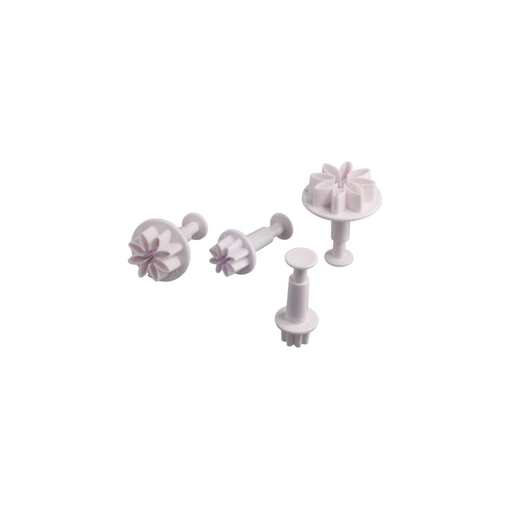 4pcs Flowers Shaped Cookie Cutters Plastic Plum Mold Pastry Daisy Cake Plungers  Home