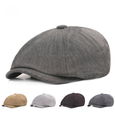 Literarische Jugend Achteckige Kappe Englisch Wind Fischgrät Ni Baskenmütze Hut Hut Herrenhut