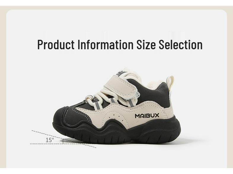 Buty sportowe dla malucha: Nowe jesienno-zimowe trampki z aksamitnym podszyciem dla niemowląt, dziewczynek i chłopców.