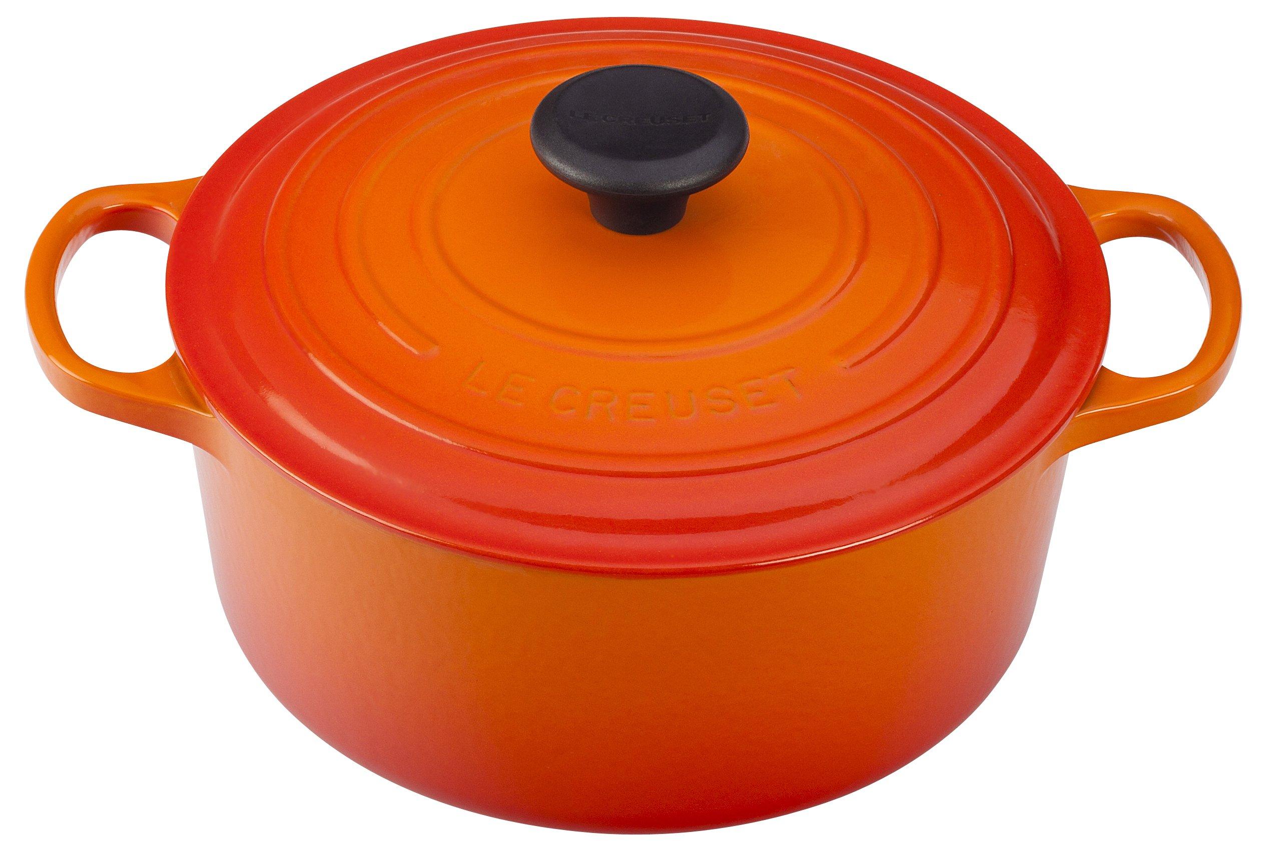 

Le Creuset Cast Enamel Pot Signature Cocotte Ronde 24 cm Orange Gas IH Oven Compatible Japanese [Authorized Product] помаранчевий