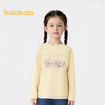 Balabala Girls' Mikko Collection Cartoon Long-Sleeve T-Shirt