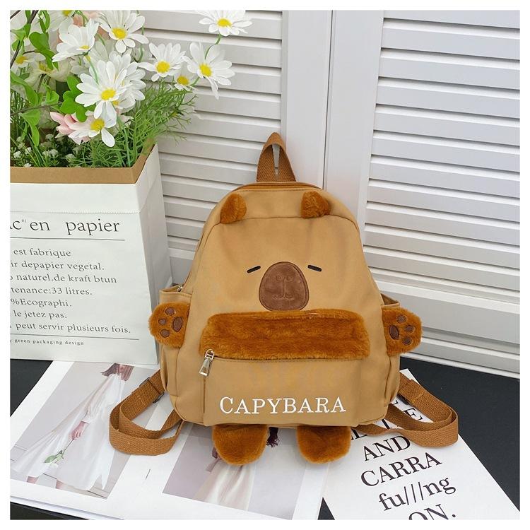 Pack Men's and Women's Plush Cute Versatile Cartoon Capybara Elementary School Students Fashion Backpack
