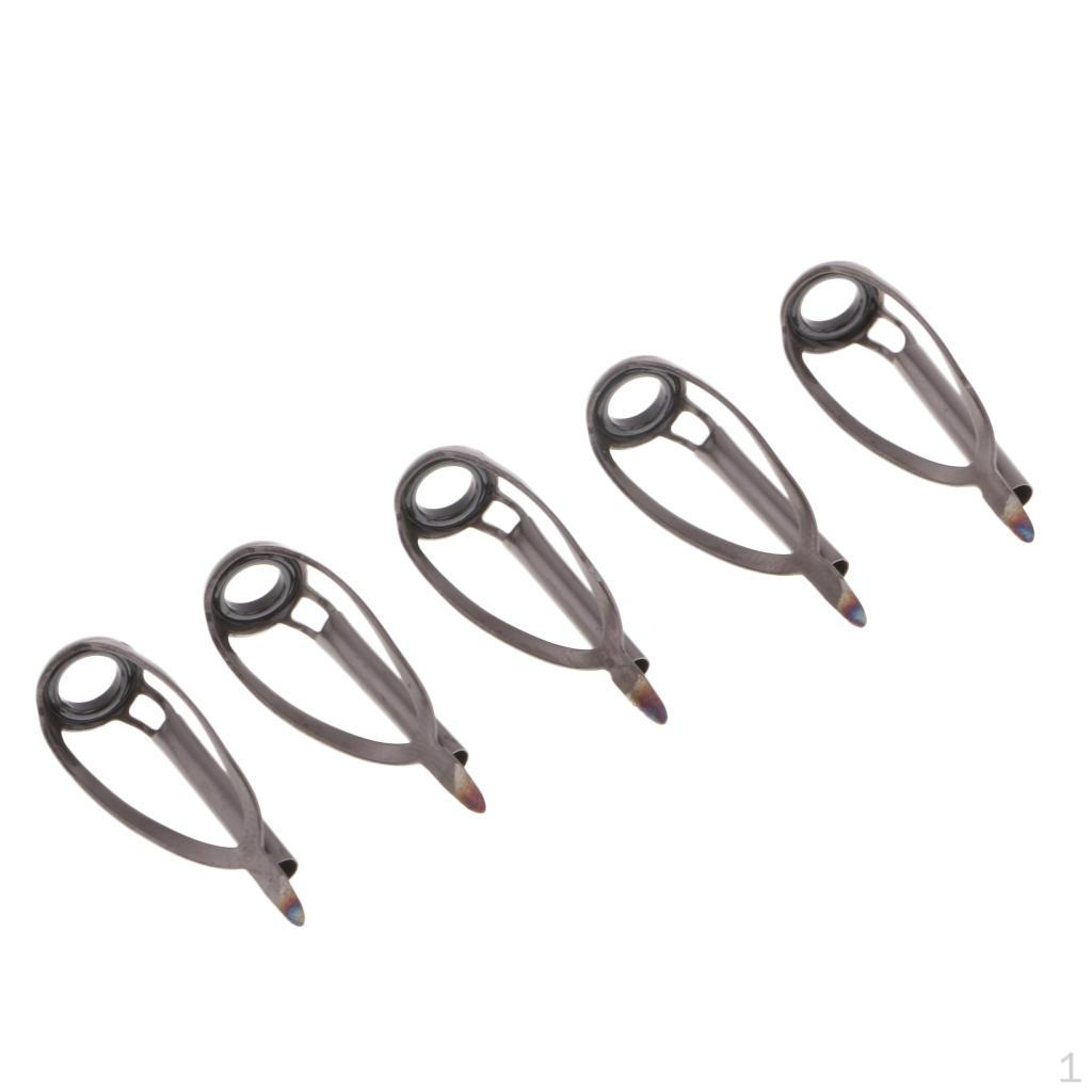 5pcs Fishing Rod Guides Rings DIY Pole Repair Kits Building
