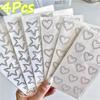 4Pcs 3D Star Heart Crystal Stickers DIY Decoration Self Adhesive Jewelry Crafts Sparkly Rhinestone Makeup Stickers Gifts Temporary Tattoo Shiny Hollow