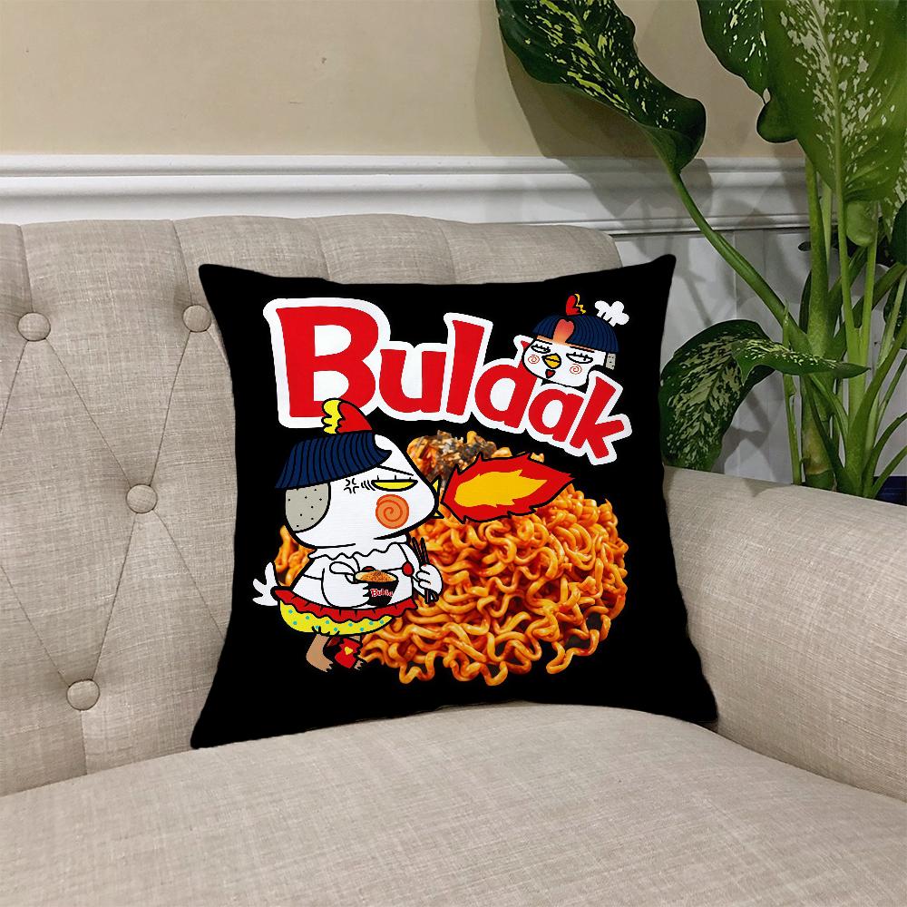B-Buldak Ramen cushion cover Square Sofa Cushion Cover Casual Skin-Friendly Comfortable Pillow Cover