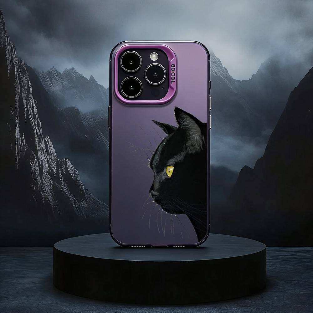 

Black Cat Staring Eye Phone Case For iPhone17,16,15,14,13,12,11 Plus,Pro Max Black Candy silver phone case iPhone17promax