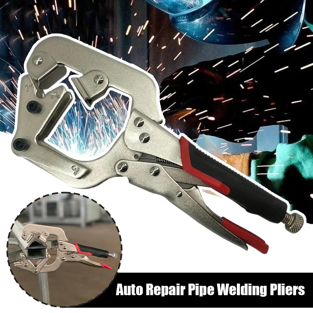 10-inch Welding Pipe Plier Clamp Fast Release Welding Clamp C-clamp Fast Locking With V-pads Large Plier Release Pipe J3e8