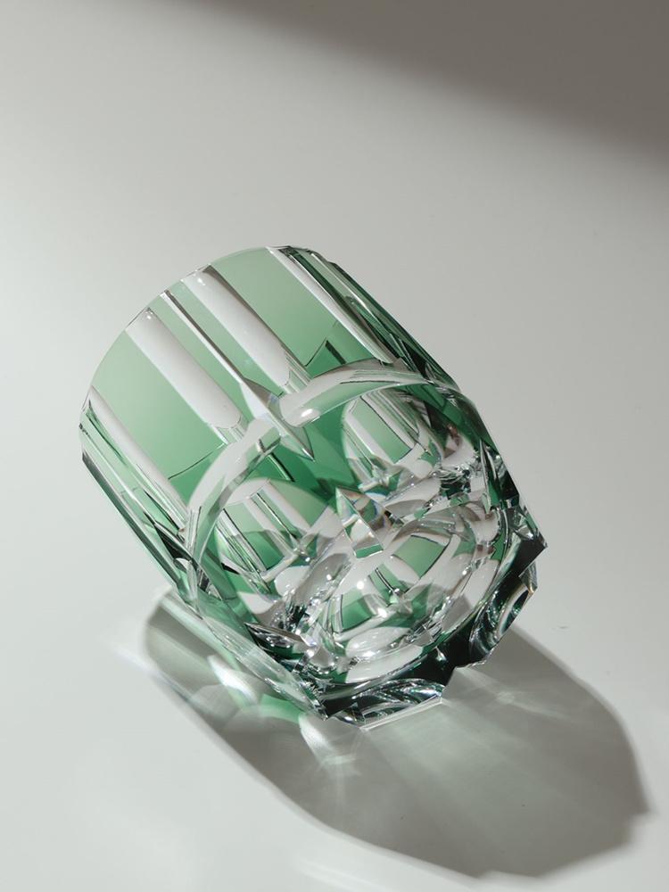 250ml Green Bamboo Whiskey Rock Glass 2023 Latest Japan KAGAMI Design Crystal Wine Tasting Cup Spirits Liquor XO Whisky Snifter