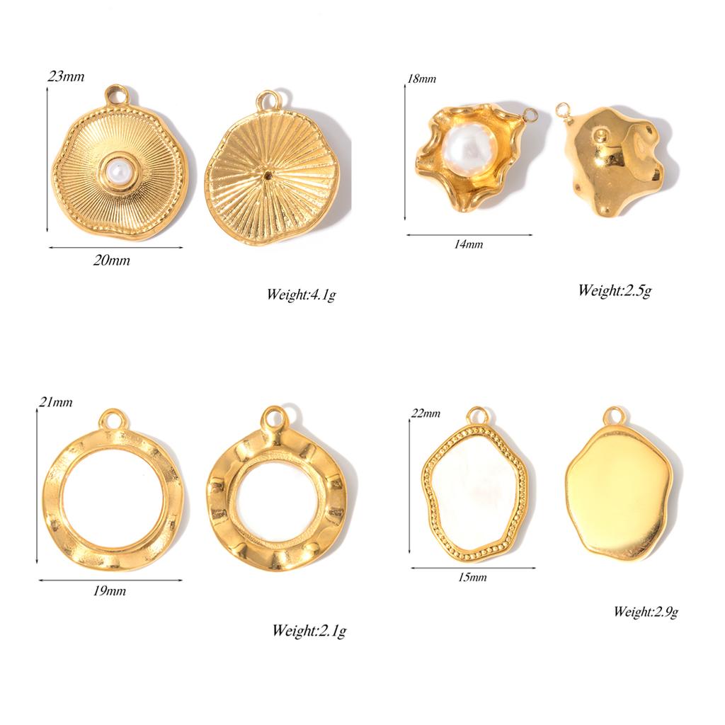 4Pcs Stainless Steel Shell Pearl Charm Pendants Drop Oil Dot Drill Craft DIY Jewelry Making Necklace Bracelet Accessories