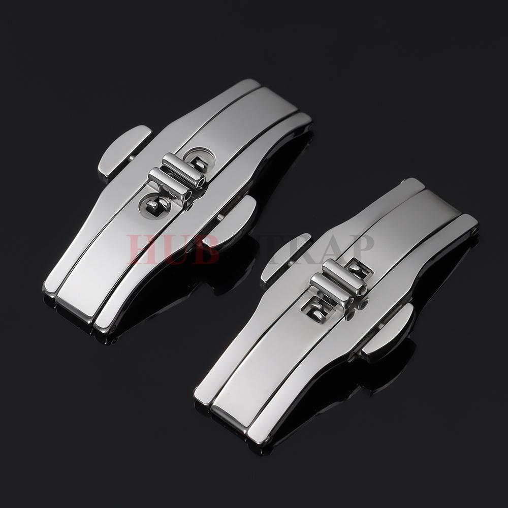 Watch Accessories Double Push Automatic Butterfly Watchband Buckle Steel Folding Clasp Metal Men Women Watch Button 4mm 5mm 6mm