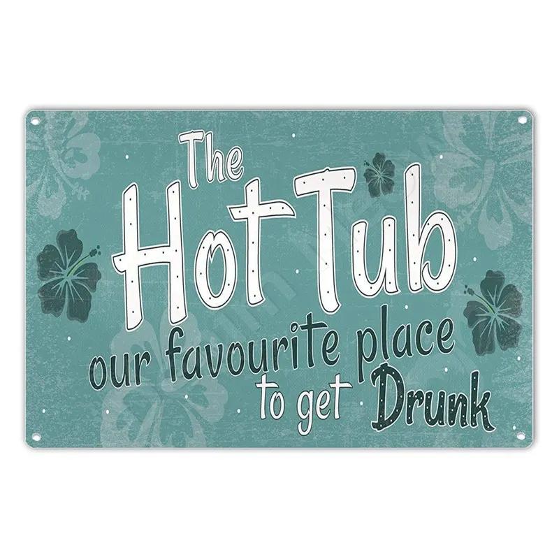 Välkommen till bubbelpoolbaren Poster Bubbelpoolregler Vintage Metallplåtskyltar Pub Klubbdekoration Regel Väggkonst Plåt Heminredning N354