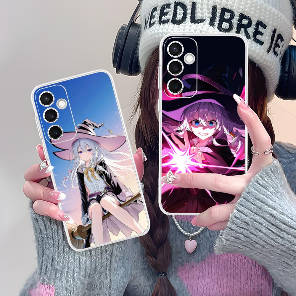 Wandering Witch Elaina Clear Mobile Phone Case for Samsung Galaxy S25 S24 S23 S22 S21Plus FE Ultra Colorful Cover