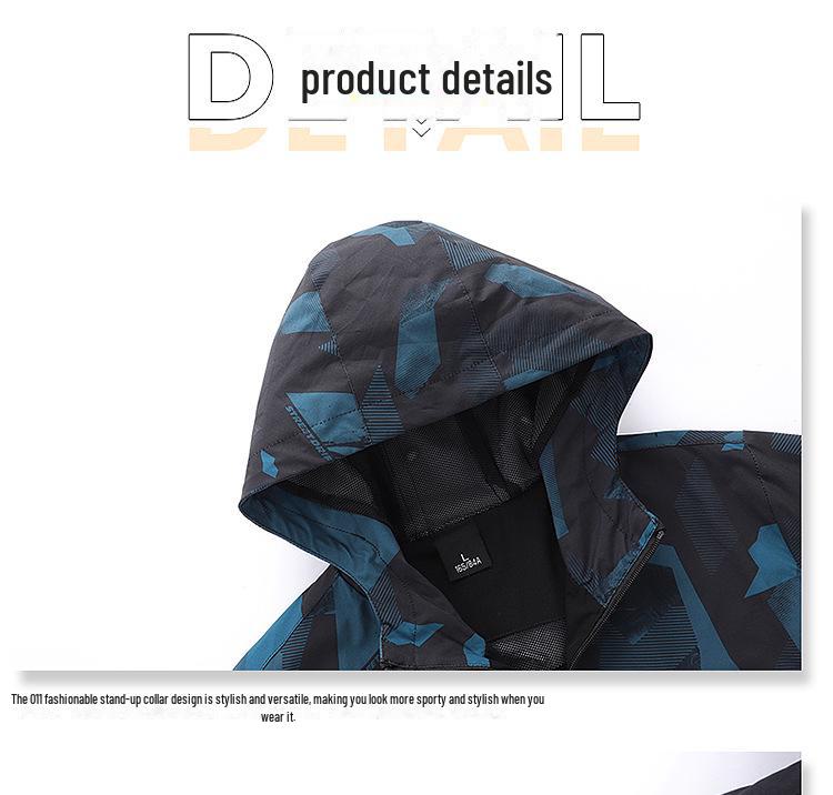 Men's Spring & Autumn Quick-Dry Hooded Windbreaker - Lightweight Outdoor Sports Jacket