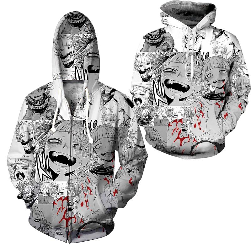 Anime Himiko Toga Unisex Hoodie Sweatshirt Jacket Cosplay Coat