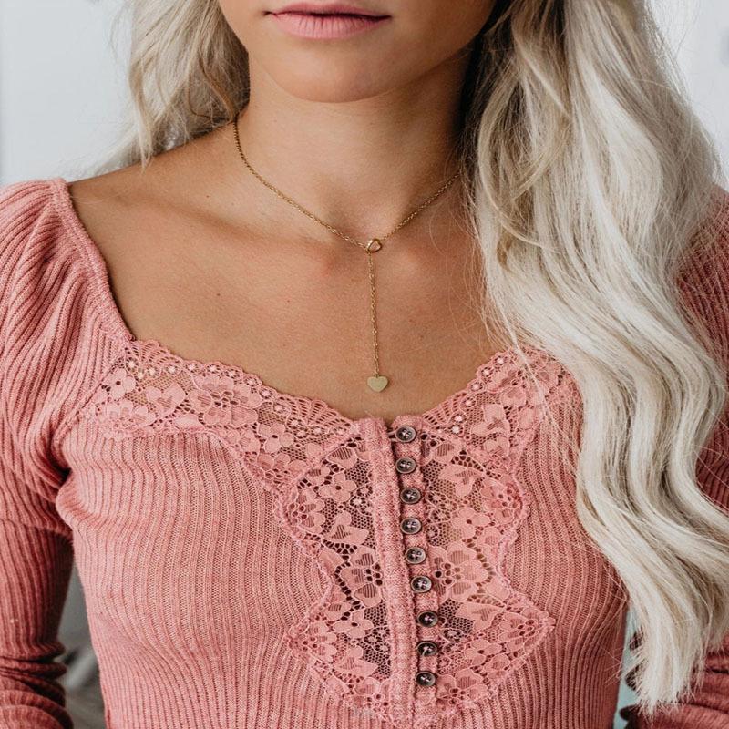 Trendy Heart Pendant Necklace - Elegant Hollow Love Design on a Simple Clavicle Chain