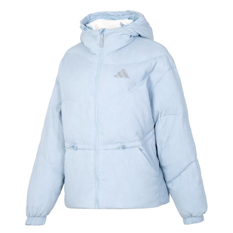 Adidas Women s Water Repellent Warm Hooded Down Jacket Blue JG5930 L
