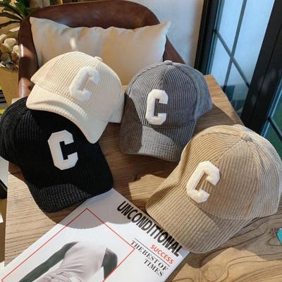 Damen Herbst/Winter Cord C Buchstaben Baseballkappe - Internet-Promi Stil Entenschnabelhut