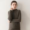 Chic Sequin Stand Collar Cashmere Sweater - Women's Soft Fluffy Knitwear for Autumn/Winter