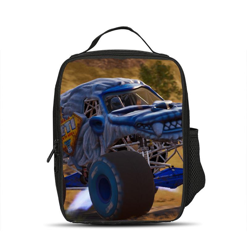 Monster Jam Ice Bag Large Capacity Practical Cartoon Print Best Companion for Male and Female Students School and Office Workers