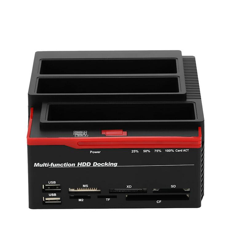 Dual Slots for 2.5/3.5 IDE and SATA I/II/III HDD SSD with Card Reader and USB 3.0 Hub Compatible with Windows 2000 All in One Hard Drive Docking Station XP/Vista Etc Dual Slots for 2.5/3.5 IDE and SATA I/II/III HDD SSD with Card Reader and USB 3.0 Hub Compatible with Windows 2000 All in One Hard Drive Docking Station XP/Vista Etc