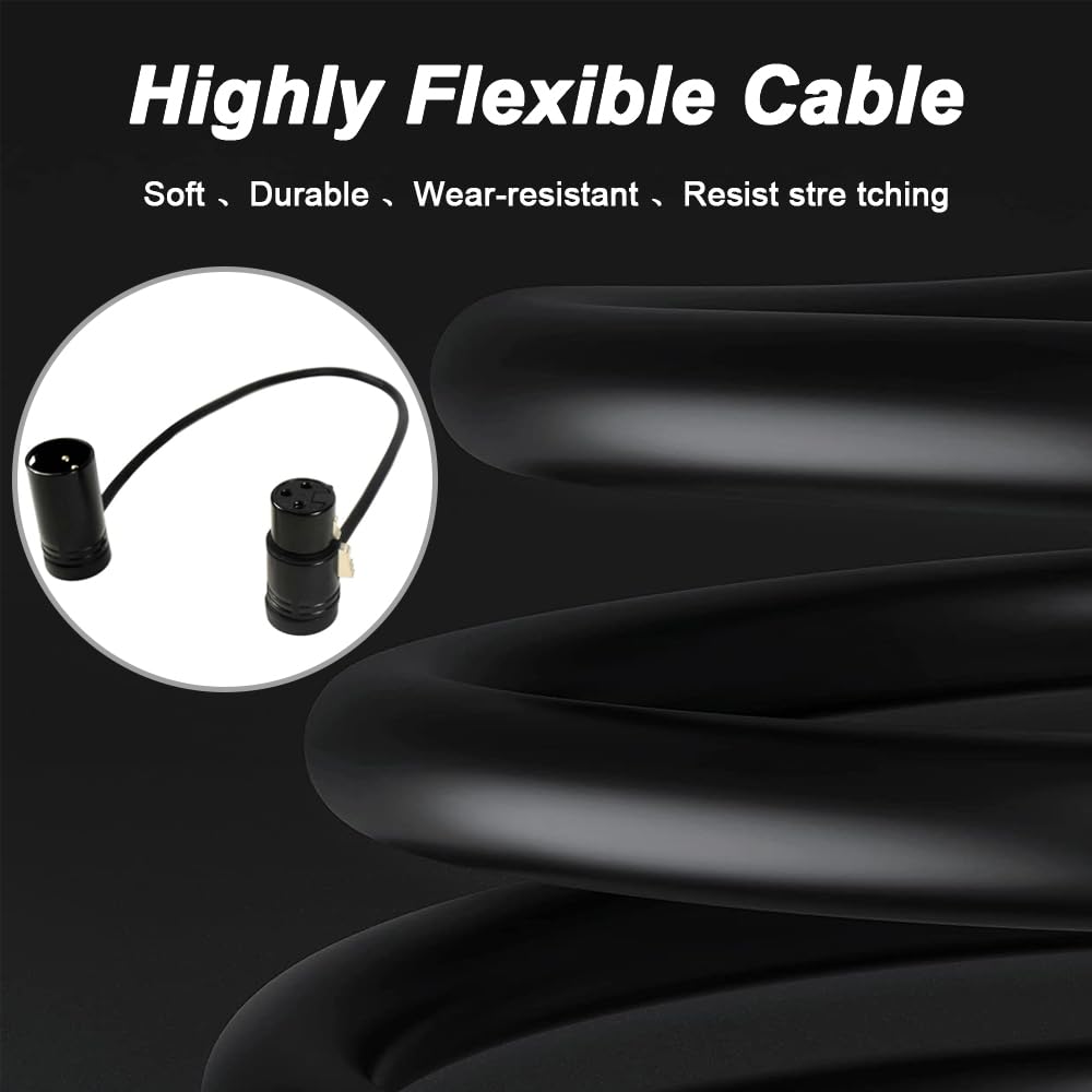 Xiatiaosann XLR Microphone Adjustable XLR Male to Female Thin Audio Adapter Cord for Sound Devices 788T 3-Pin Cable, 302, 552, 633, 688,