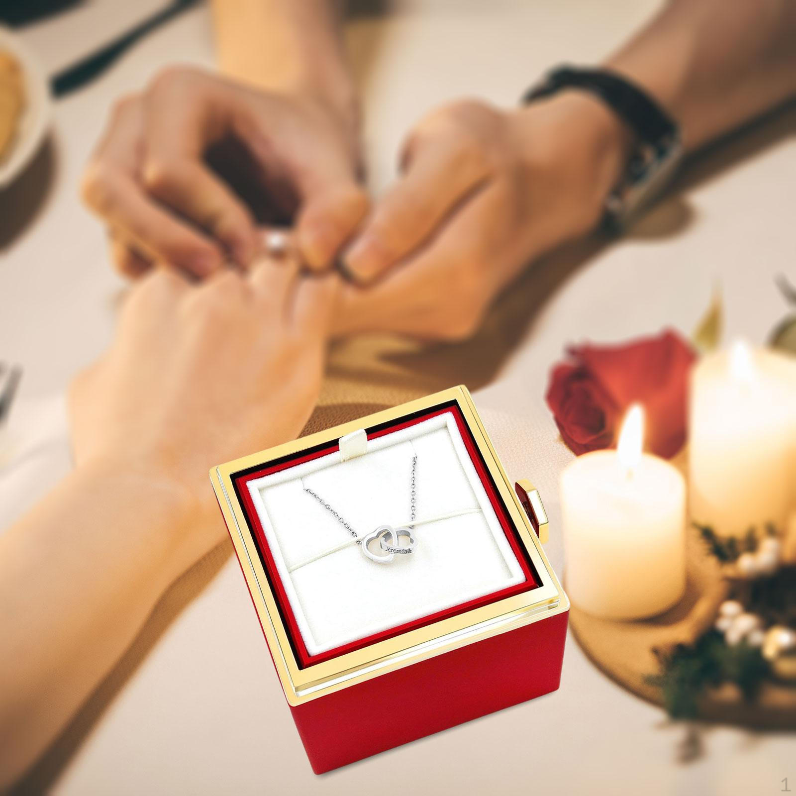 

Вращающееся ожерелье с двойным кулоном в виде сердца, элегантные декоративные коробки, подарочная коробка для silver