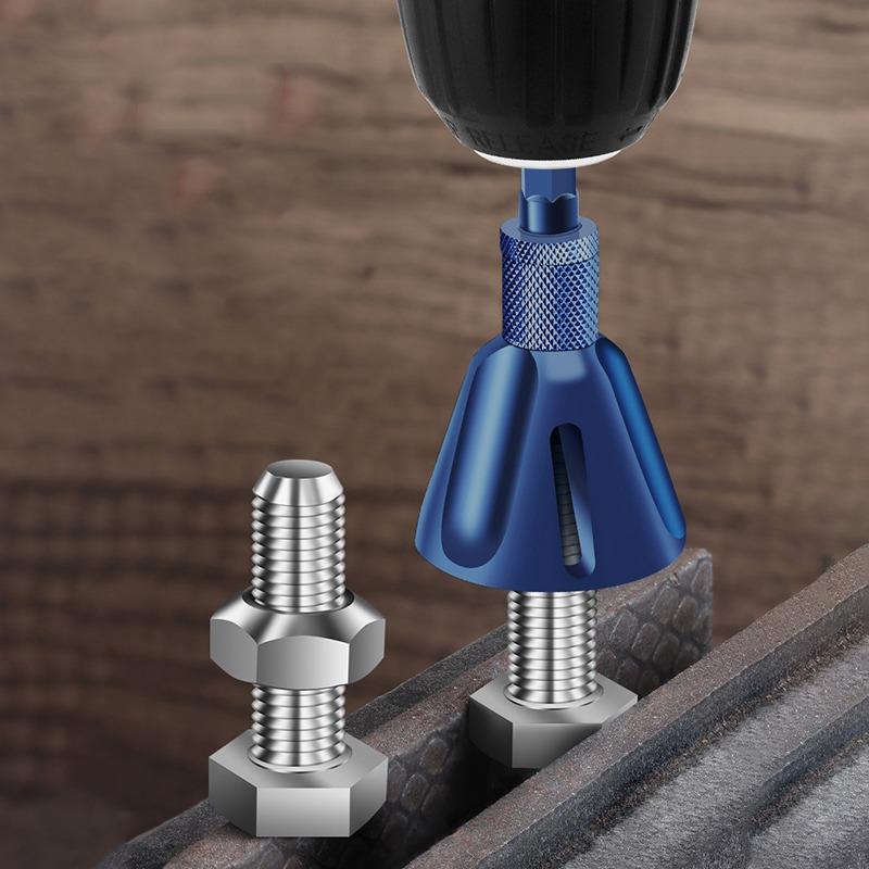 Deburring Chamfering Tool for Screw Metal Wood Plastic Cast Iron External Circle Chamfer Round Edge Trimming Polishing Power Drill Attachment Tool