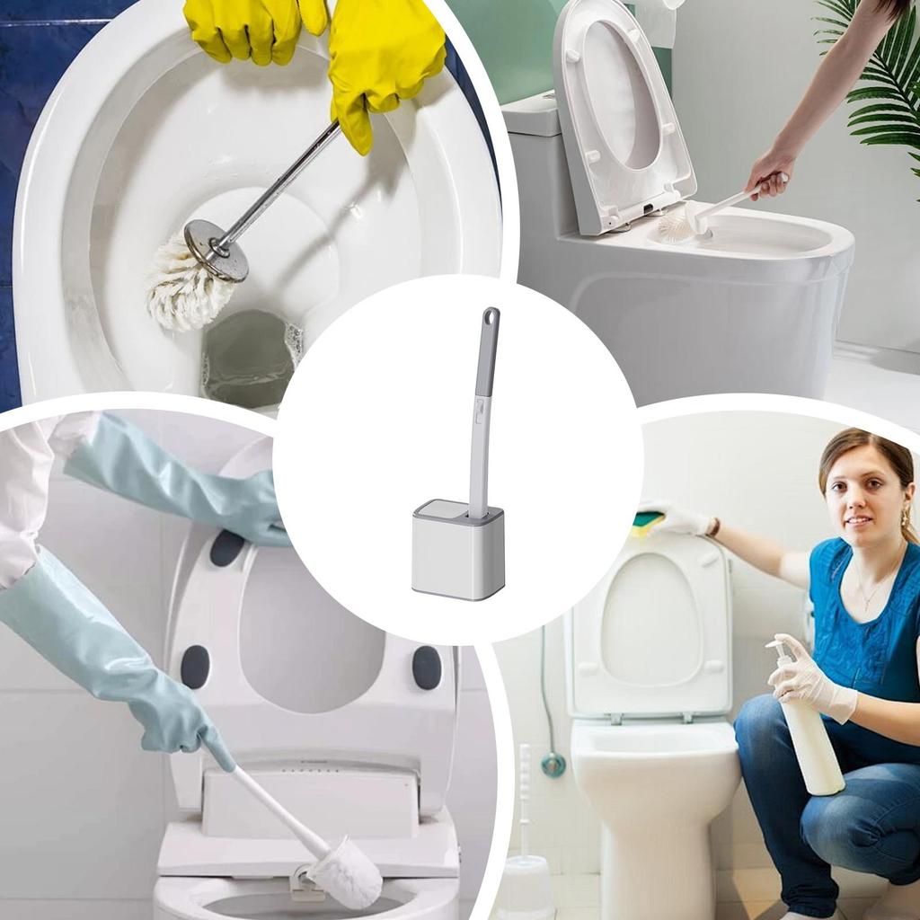Toilet Wand With Refills Toilet Cleaner Wand With Brush Refills Household Stain Removal Scrubber With Holder For Hard-to-Reach