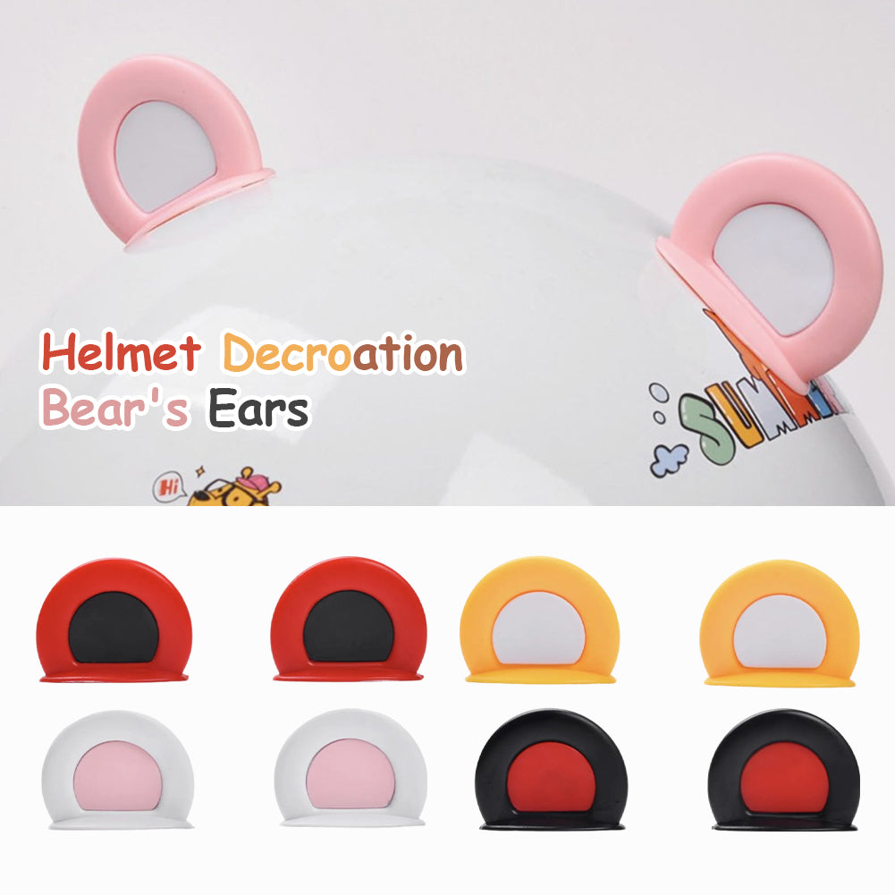 

2Pcs Universal Motorcycle Helmet Bear Ears Decor Motorbike Bicycle Helmet Car Steering Wheel Decor Helmet Stickers Accessories