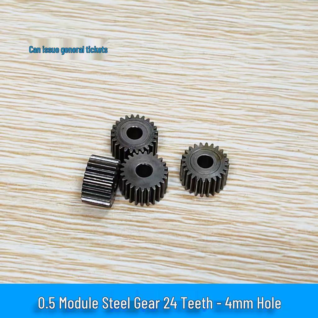 0.5 Module Steel Gear, 24 Teeth, 4mm Hole, for RC Car Transmission and 4WD.