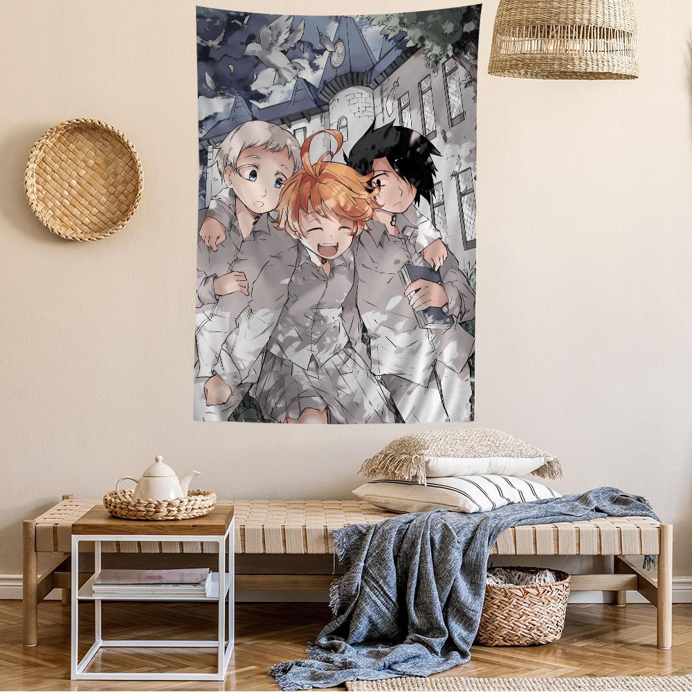 The Promised Neverland Manga Cover Wall Tapestry Emma Character Art Stylish Room Accent for Shonen Anime Manga Fans