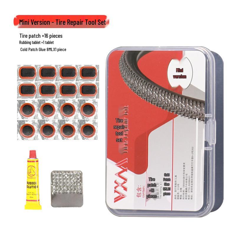 

Бесклеевой набор для латок для шин с сильным клеем - Инструмент для быстрого ремонта для горных и шоссейных велосипедов Bike Tire Repair Kit