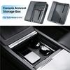For Tesla Model3 Y YL Juniper Highland 2025 2026 Console Armrest Storage Box ABS Silicone Mat Non-slip Organizer Car Accessories