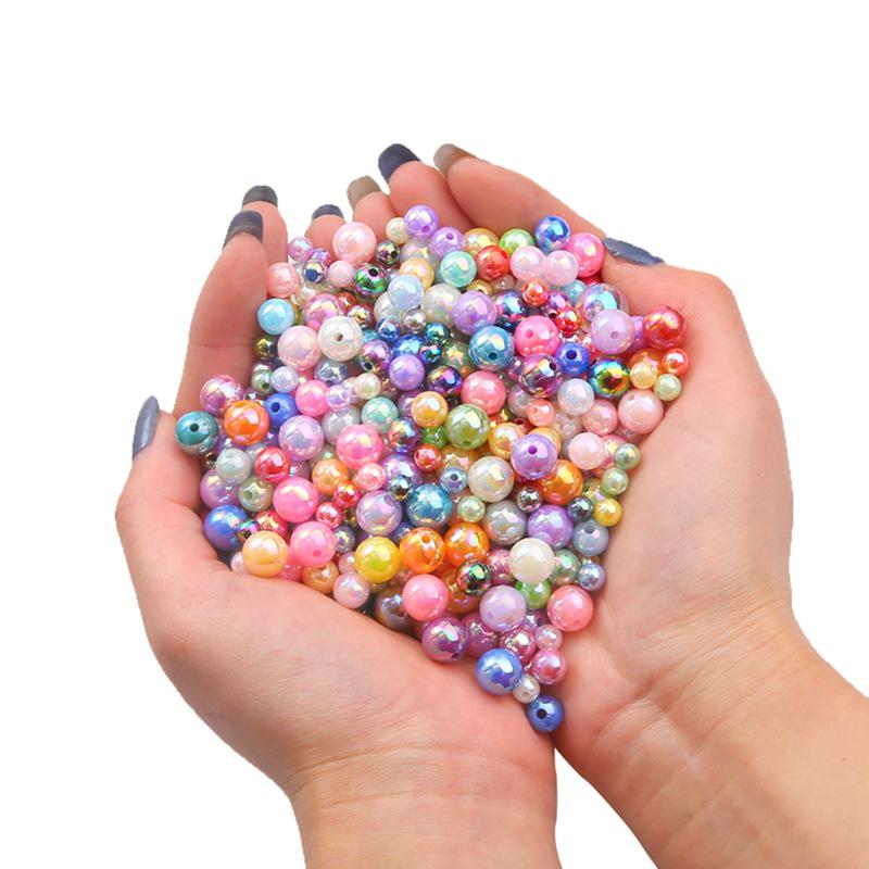 Acrylic Imitation Pearl AB Color Round Beads for DIY Jewelry Bracelets
