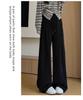 Women's High-Waisted Gray Corduroy Wide-Leg Pants - Autumn/Winter Plus Velvet Thickened Long-Leg Sports Sweatpants