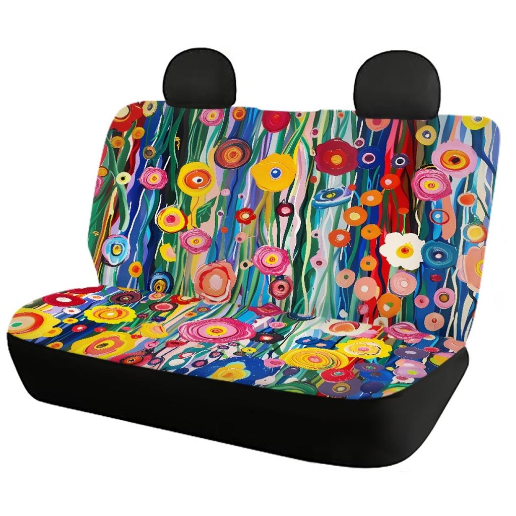Universal Waterproof Auto Seat Covers Digital Abstract Print Airbag Compatible Front Rear Seat Covers Non-Slip Durable Interior Protectors
