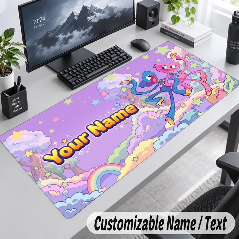 Poppy Playtime Personalisierte Große Mauspads Benutzerdefinierter Name Text Erweiterte Schreibtischunterlage Gaming-Mauspad
