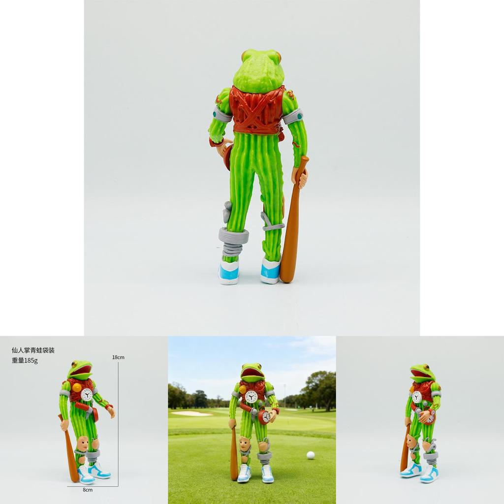 Italian Brainrot Al Cactus Clock Fusion Monster Pvc Toy With Running Shoe Design For Kids Playroom Decor