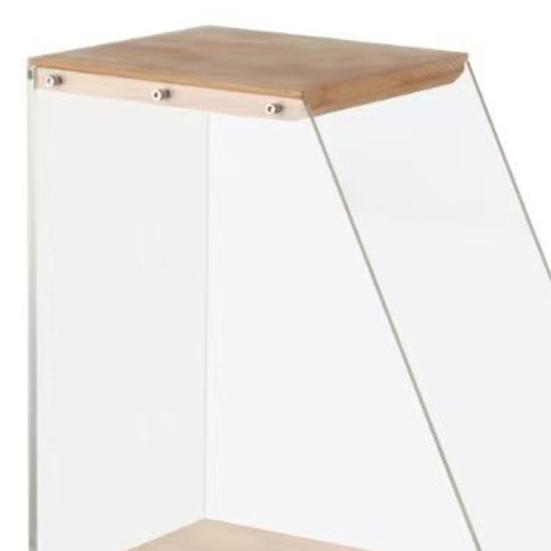 File Holder Wooden Vertical Desktop Organization Sorter Document Organizer Clear File Storage Rack Office Home Storage