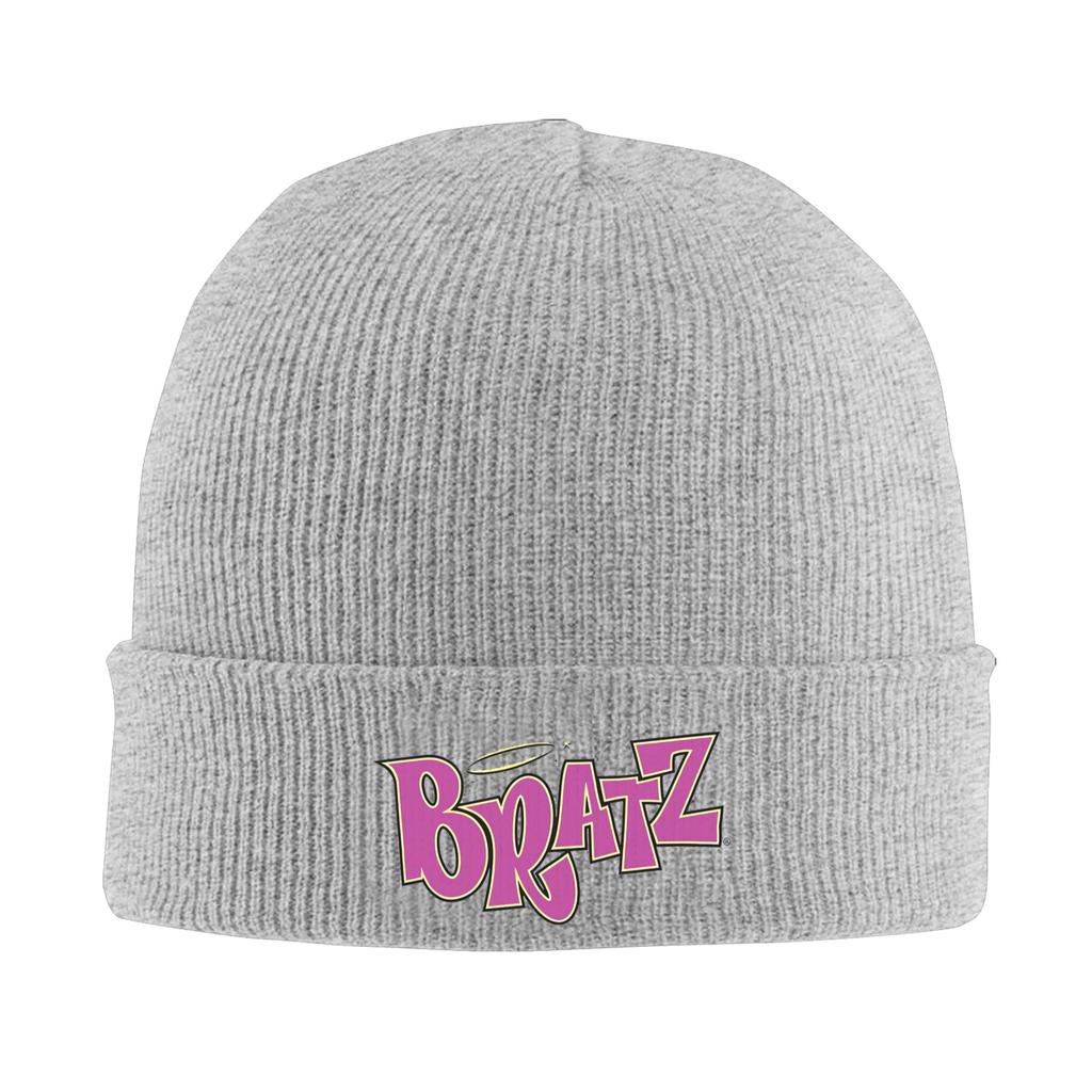 bratz logo Warm Knitted Cap Winter Knit Bonnet Hat Skullies Beanies Hip Hop Caps for Unisex
