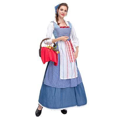 Halloween Kostüm Ranch Pastorale Magd Langes Kleid Attrappe Butler Magd Kleid