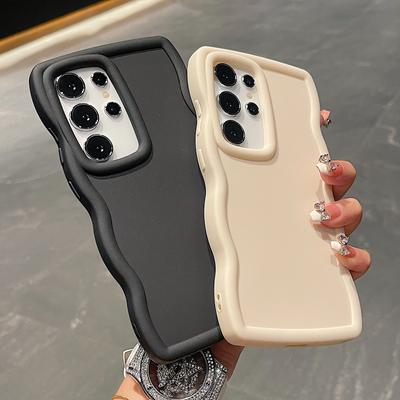 Luxury Wavy Pattern Candy Phone Case For Samsung S24 S23 S22 Ultra Plus A55 A54 A53 A52 S21FE S20FE Soft Silicone Cases Cover