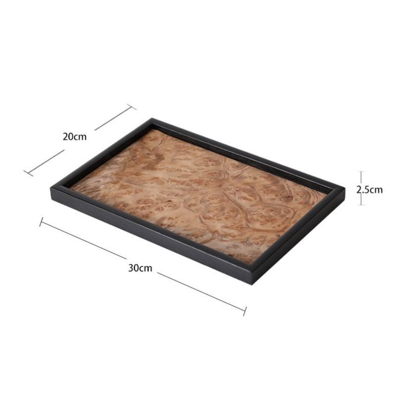 Luxury Wooden Storage Tray Retro Jewelry Perfume Tray Living Room Kitchen Organizer Plate Multifunction Removable Trays Decor