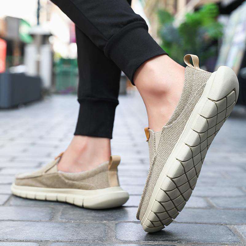 New Versatile Loafers Breathable Men Canvas Shoes Slip On Loafers Men Comfty Casual Men Shoes Lightweight  Outdoor Daily Routine