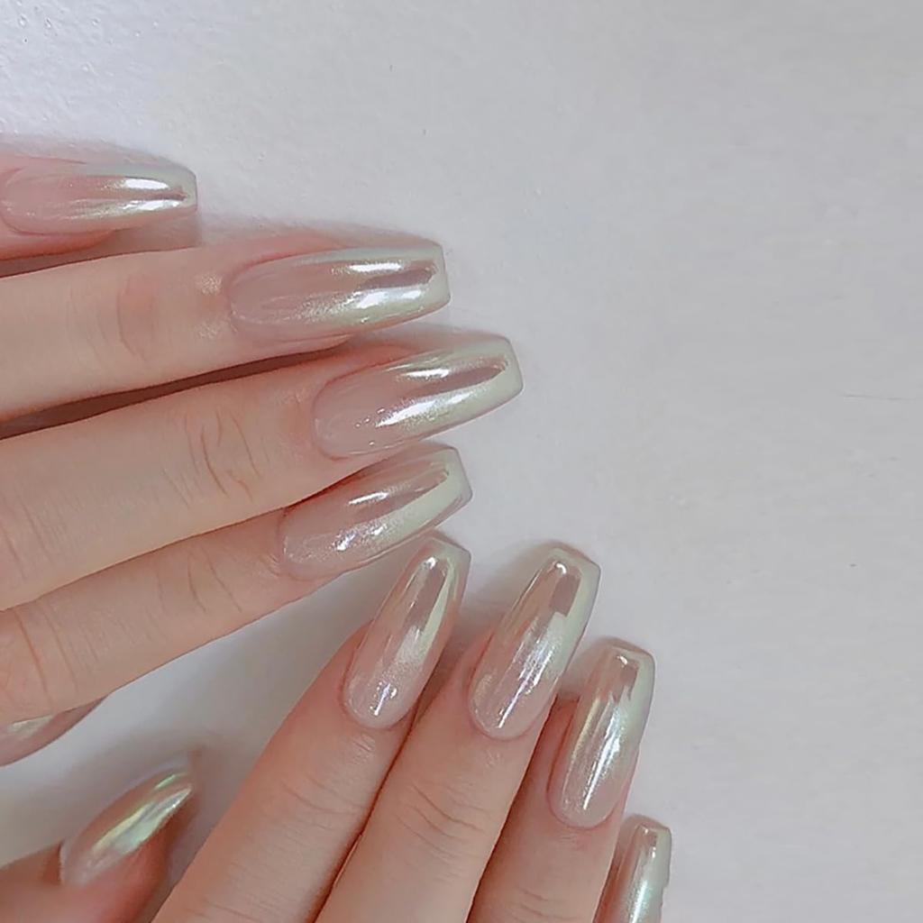 [LUYING] Aurora Nail Powder, DIY Nail Powder, White Solid Nail Mirror Powder with Fine Grains, for Nail Salons, Home Use, and Nail Art Shops,