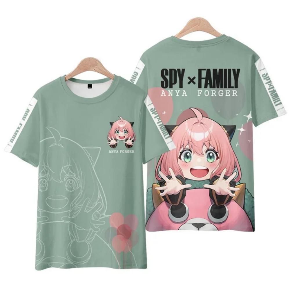 Spy X Family 3D-Druck T-Shirts Anime Harajuku Kawaii Mädchen Anya Jungen Cosplay Übergroßes T-Shirt Oberteile Tees Geschenk Kindergeschenk Kleidung