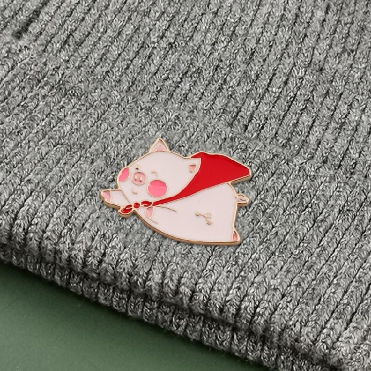 Animal Brooch Pin Enamel Brooch Cartoon Pig Accessory Flying Pig Enamel Pin Animal Badge Alloy Texture for Daily Outfits
