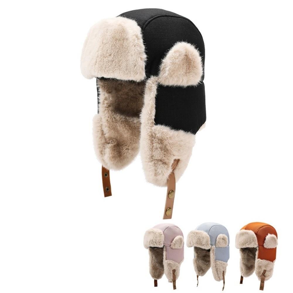 Thickened Winter Plush Hat Fleece Earflap Hat Fashion Ear Protective Hat Women